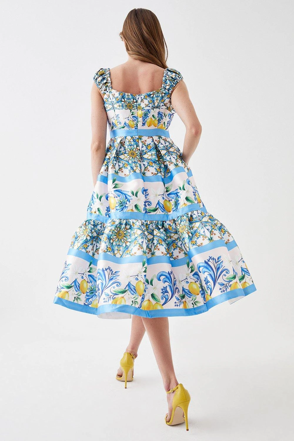 Coast Ruched Top Twill Midi Dress 3 Coast Ruched Top Twill Midi Dress - Image 3