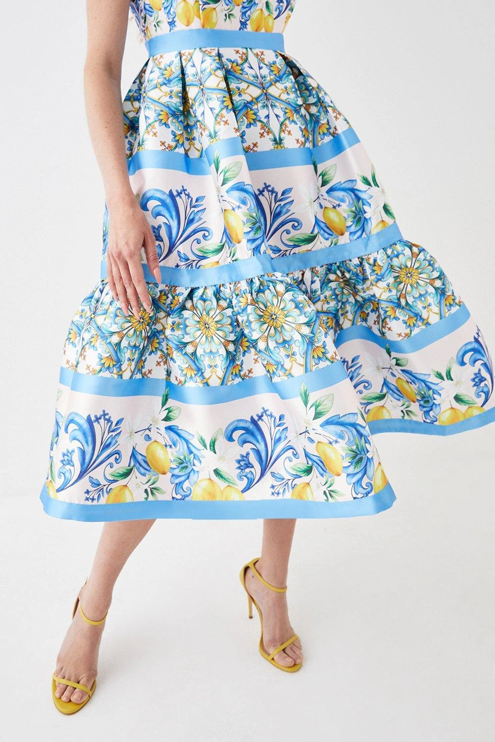 Coast Ruched Top Twill Midi Dress 4 Coast Ruched Top Twill Midi Dress - Image 4