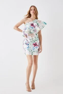 Coast The Collector One Shoulder Twill Mini Dress -Coast bcc05753 white xl 2