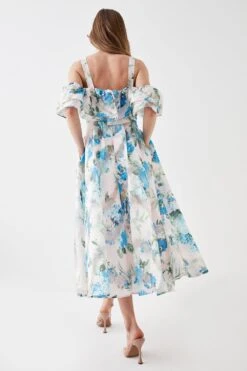 Coast Jacquard Frill Bardot Midi Dress -Coast bcc05760 cream xl 2