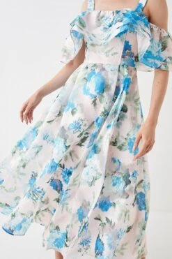 Coast Jacquard Frill Bardot Midi Dress -Coast bcc05760 cream xl 3