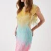 Coast Beaded Fringe Colourblock Mini Dress