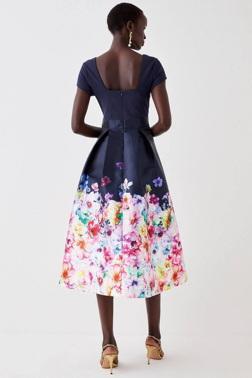 Coast Midi Dress With Ponte Top 2 In 1 Twill Skirt 3 Coast Midi Dress With Ponte Top 2 In 1 Twill Skirt - Image 3