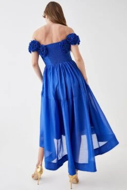 Coast Flower Ruffle Bardot Midi Dress -Coast bcc05849 cobalt xl 2