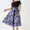 Coast Ponte Top Organza Skirt Midi Dress