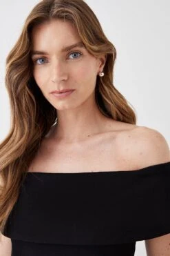 Coast Ponte Top Organza Skirt Midi Dress -Coast bcc05853 black xl 3