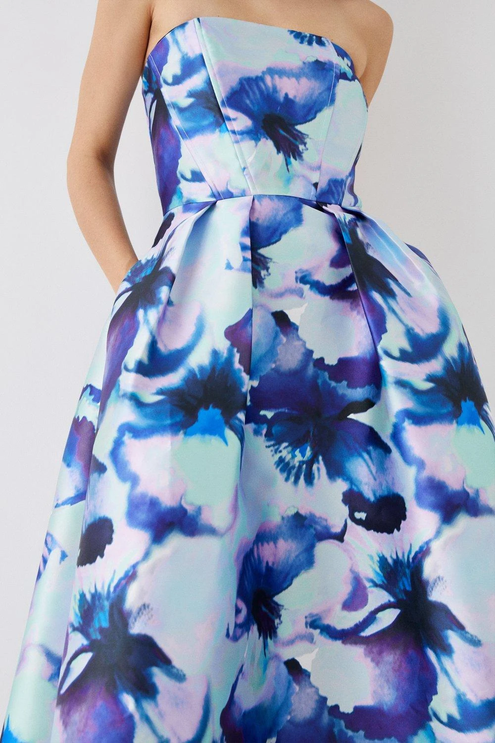 Coast Satin Twill Strapless Midi Dress 2 Coast Satin Twill Strapless Midi Dress - Image 2