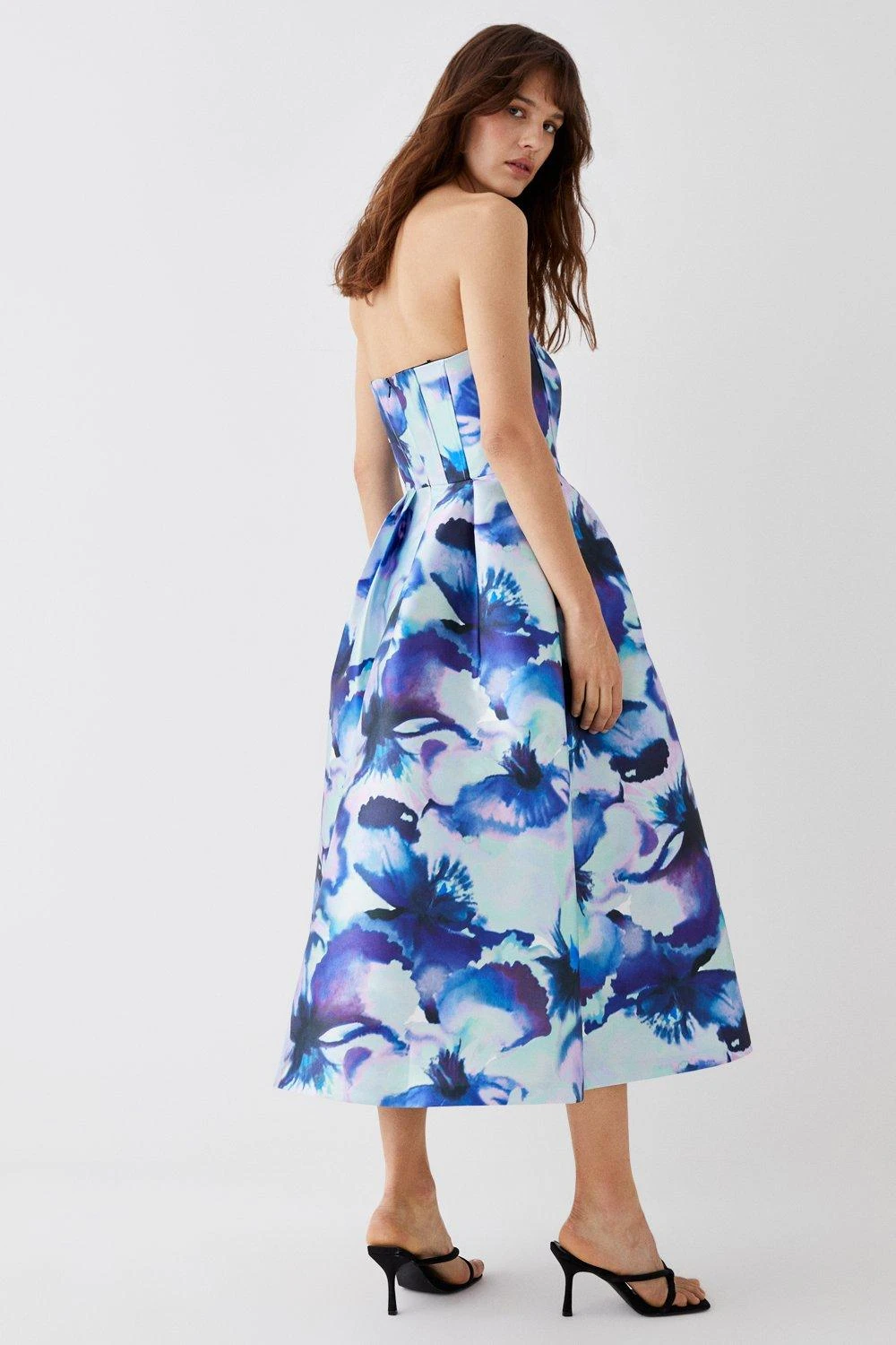 Coast Satin Twill Strapless Midi Dress 4 Coast Satin Twill Strapless Midi Dress - Image 4