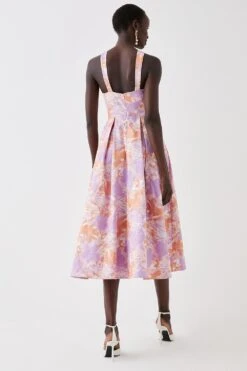 Coast Knot Neck Jacquard Midi Dress 6 Coast Knot Neck Jacquard Midi Dress -Coast bcc05879 pink xl 2