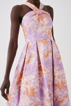 Coast Knot Neck Jacquard Midi Dress 7 Coast Knot Neck Jacquard Midi Dress -Coast bcc05879 pink xl 3