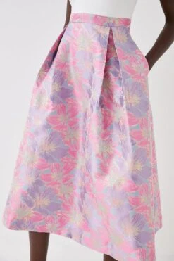 Coast 2 In 1 Midi Dress With Ponte Top & Jacquard Skirt -Coast bcc05884 pink xl 3