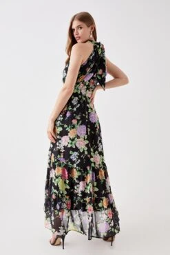 Coast Halter Neck Tiered Skirt Midi Dress -Coast bcc05891 black xl 2