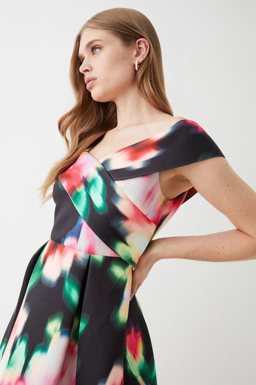 Coast Scuba Bardot Printed Midi Dress 2 Coast Scuba Bardot Printed Midi Dress - Image 2