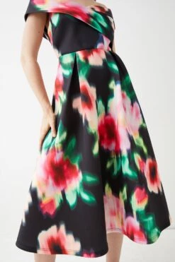 Coast Scuba Bardot Printed Midi Dress 7 Coast Scuba Bardot Printed Midi Dress -Coast bcc05936 multi xl 3