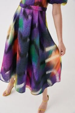 Coast Georgette Jacquard Puff Sleeve Midi Dress -Coast bcc05954 multi xl 4