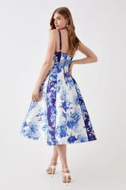 Coast Print Mix Piped Twill Midi Dress -Coast bcc05957 blue xl 2