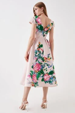 Coast Pleated Cap Sleeve Twill Midi Dress -Coast bcc05958 blush xl 2