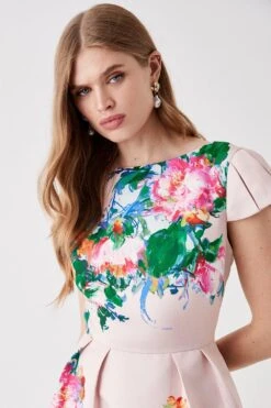 Coast Pleated Cap Sleeve Twill Midi Dress -Coast bcc05958 blush xl 3