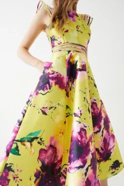 Coast Mesh Insert Frill Shoulder Twill Midi Dress 7 Coast Mesh Insert Frill Shoulder Twill Midi Dress -Coast bcc05962 yellow xl 3