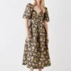 Coast Floral Jacquard Puff Sleeve Dress